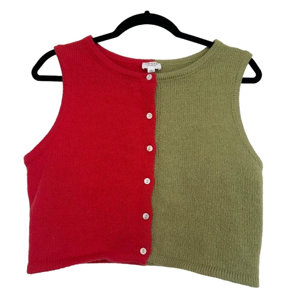 Le Lis Collection Colorblock Crop Knit Top Size Large